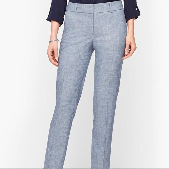 NEW Talbots Hampshire Straight Leg Ankle Length Pant Mills Navy Multi Women's 6 - Picture 1 of 14